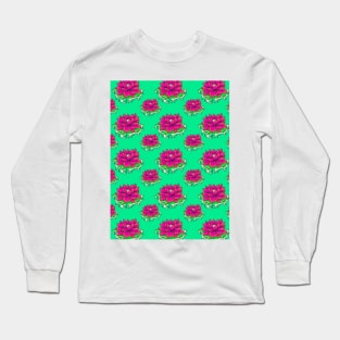 Vintage Japanese Lotus pattern Long Sleeve T-Shirt